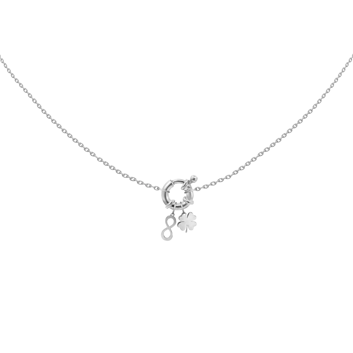 Hängende Infinity Kleeblatt Halskette aus Silber 925