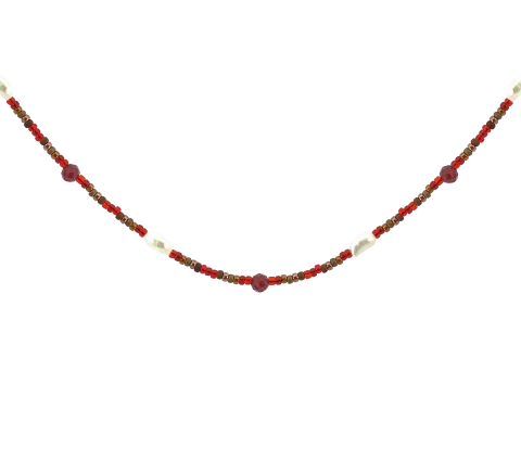 ZILIA Verona Naturperle Garnet Mineral Silber 925 Halskette