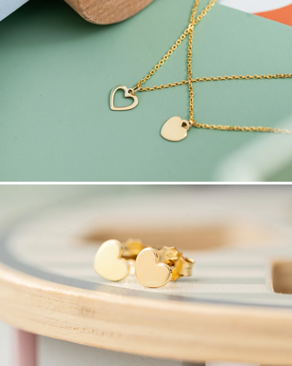 Baby Heart Ohrringe aus 14K Gelbgold