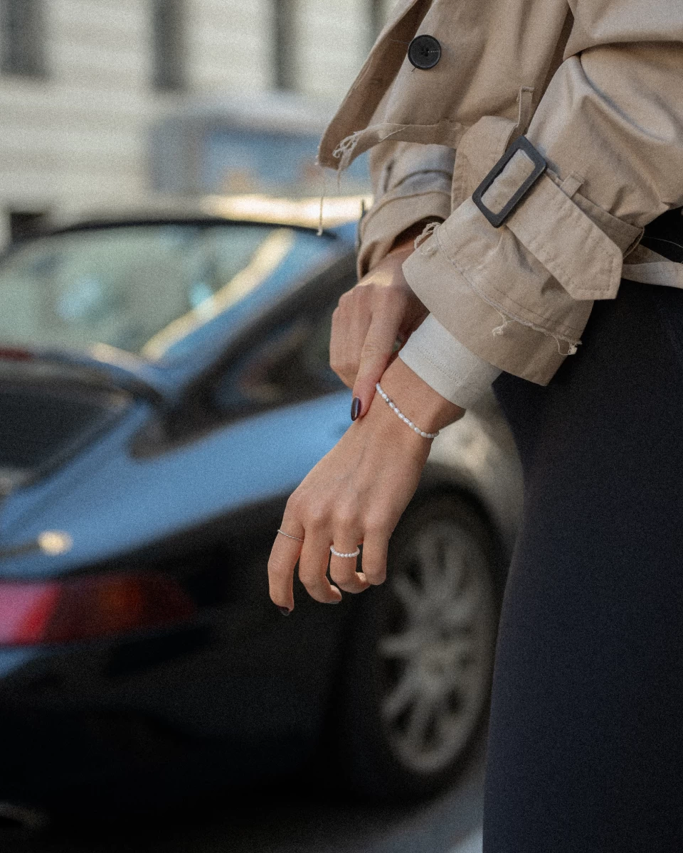 Weiße Flussperlen Silber 925 Perlenarmband