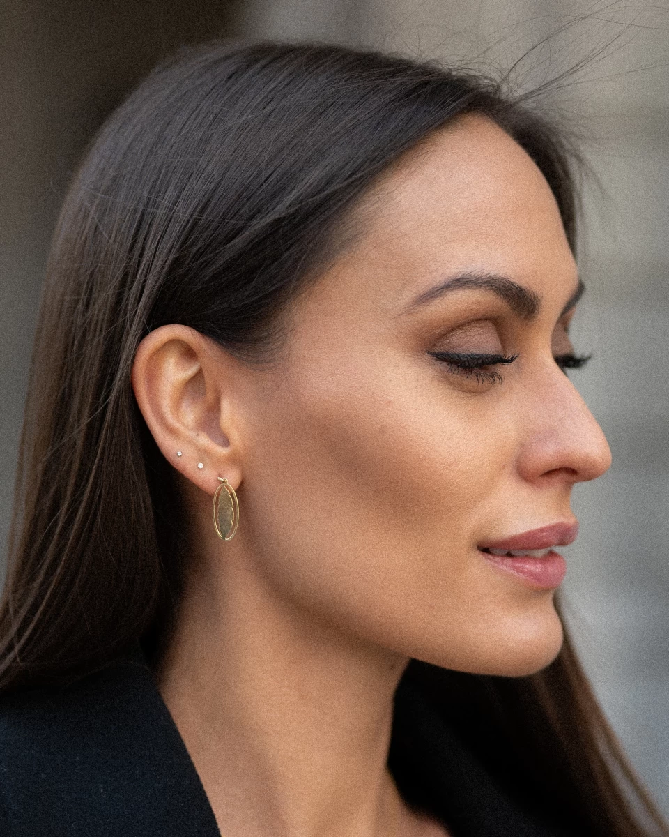 ZILIA Feather 2 Ohrstecker Gold 14K