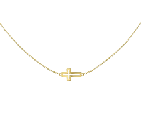 ZILIA Cross Contour DAVID Halskette Gold 14K