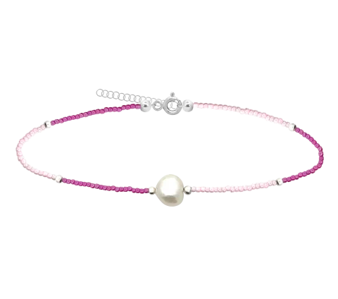ZILIA Pink Design Naturperle Silber 925 Armband