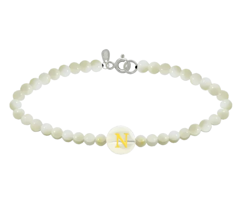 ZILIA Perlmutt Alphabet Abc Armband Silber 925