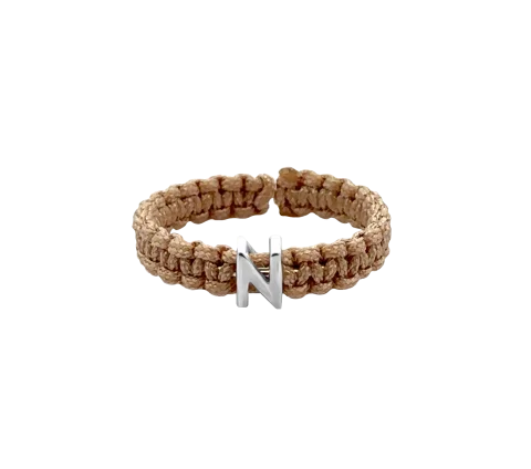 ZILIA Macrame Letter ABC Thread Ring