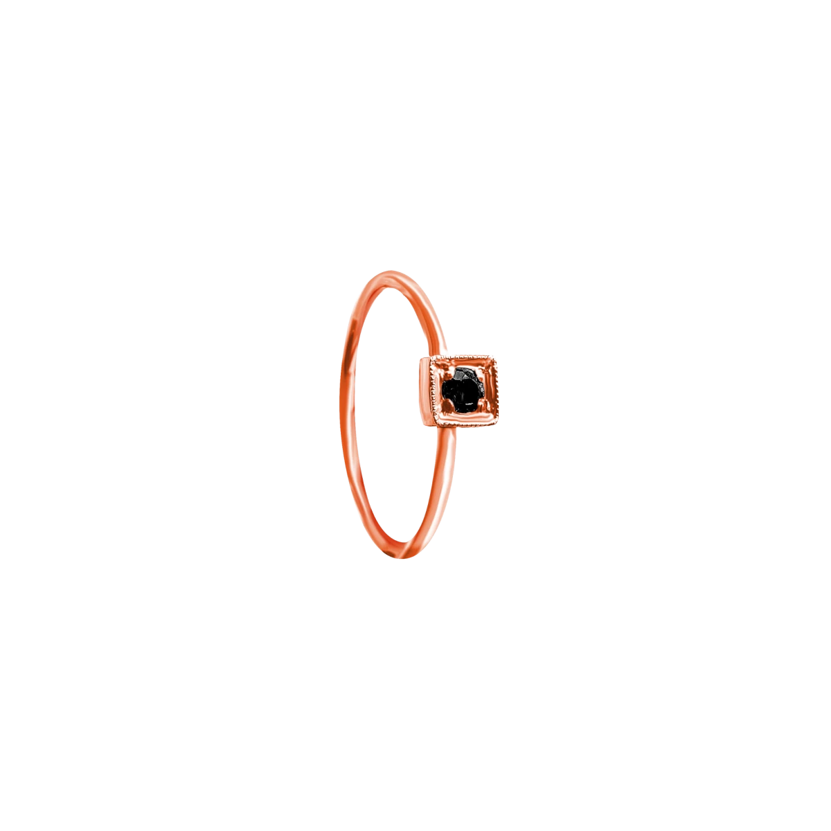Schwarzer Zirkonia Rosegold 585 Ring