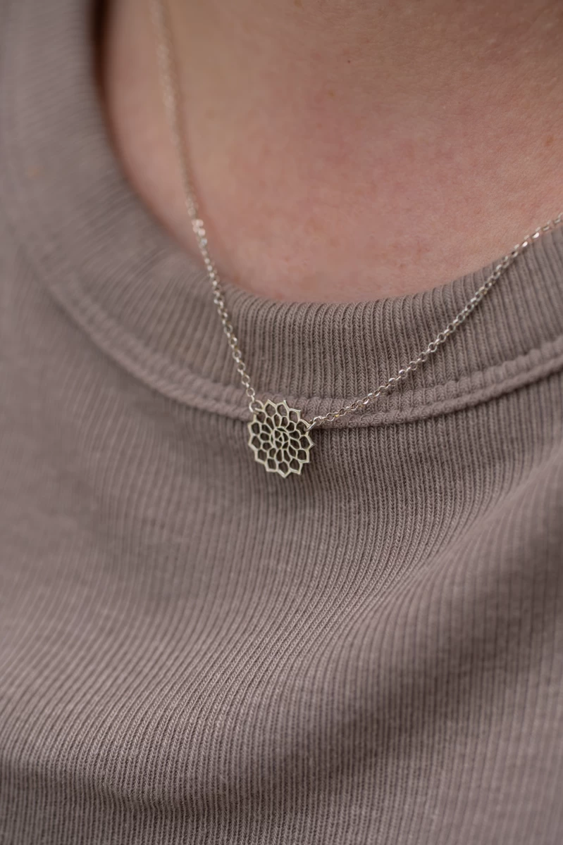 Mandala Halskette aus Silber