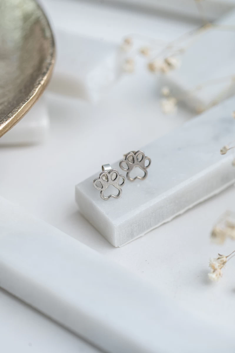 Konturpfote Rosegoldohrringe