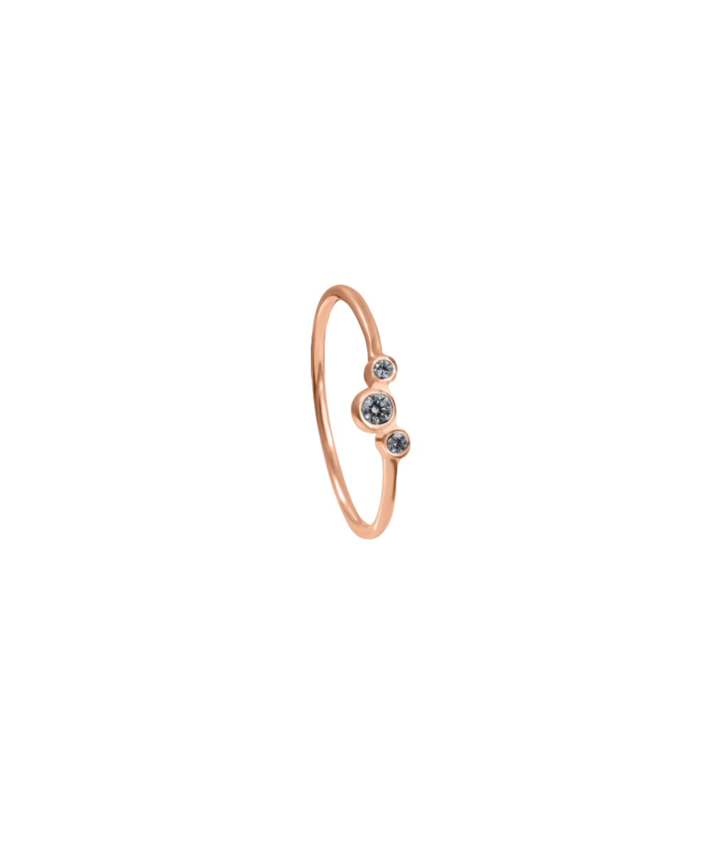 Zirkonia Halbedelstein Kurve Ring aus 14K Rosegold