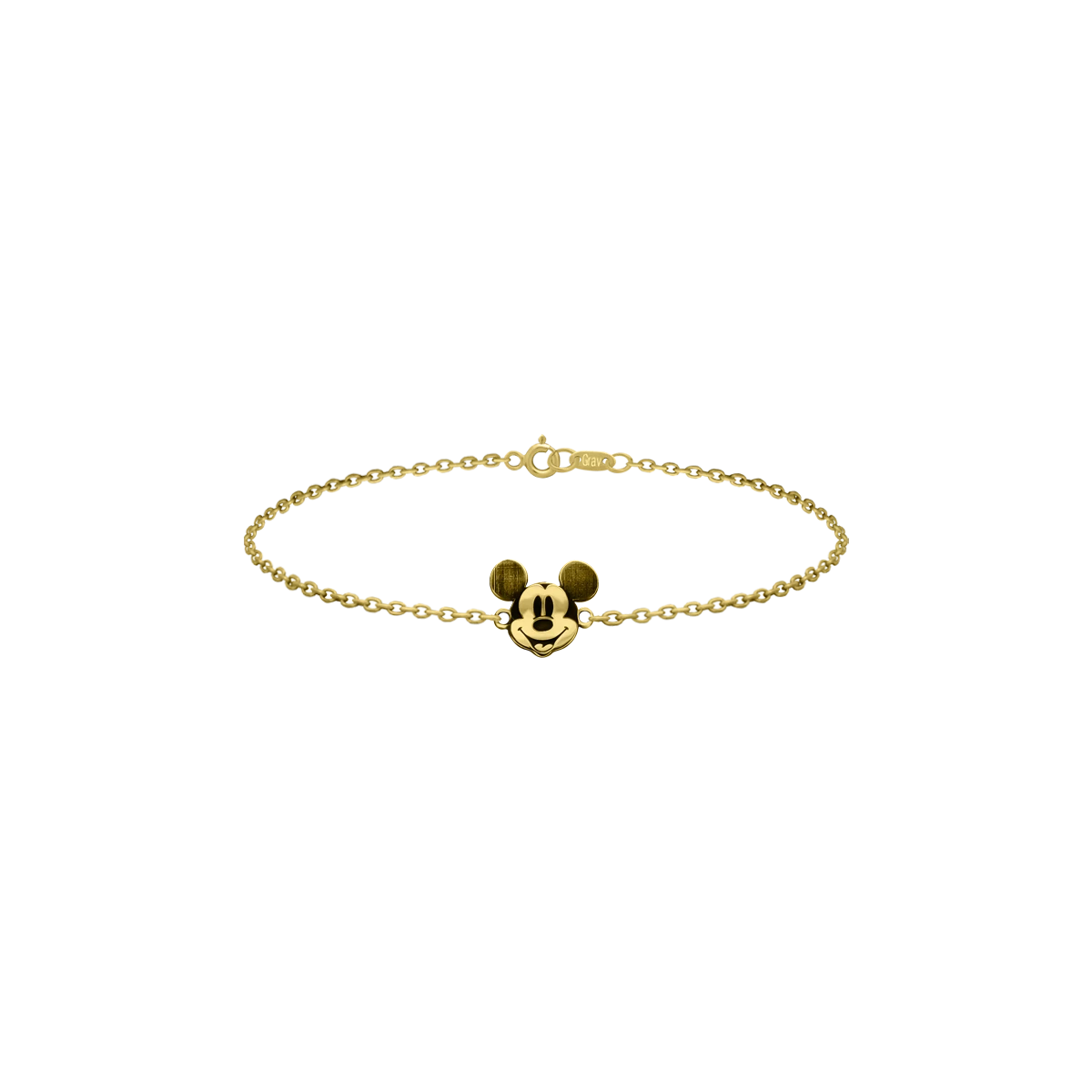 Mickey Maus Baby Armband Gelbgold 14K Zartes Fadenarmband für Kinder