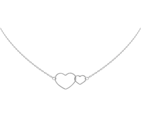 ZILIA Double Heart Halskette Silber 925