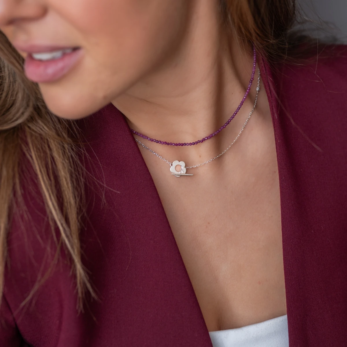 ZILIA Rayfield Ruby Silber 925 Halskette