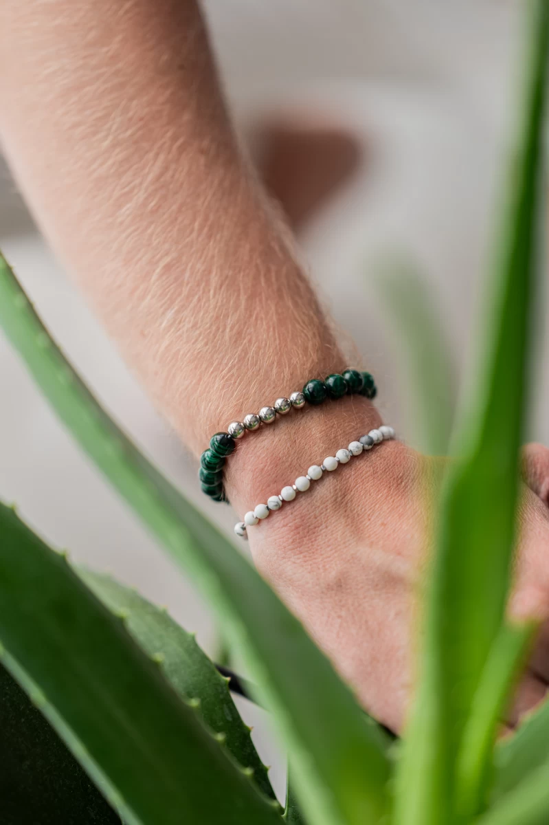 Howlit Mineral Silber 925 Armband