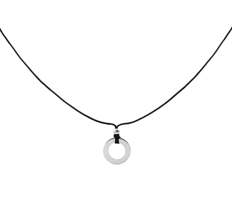 ZILIA Circle Contour Silber 925 Thread Halskette (Engravable)