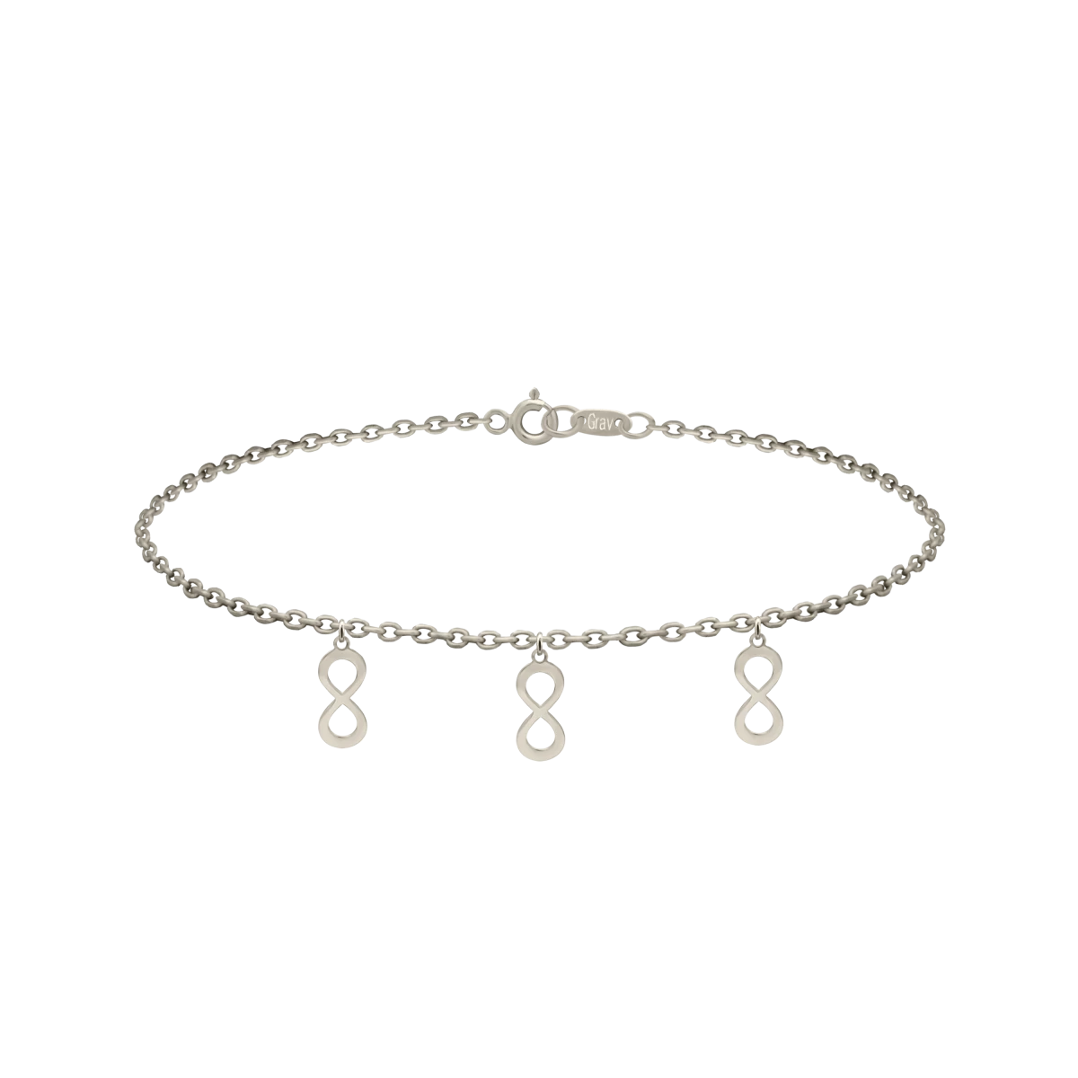 Hanging Infinity White Gold 14K Bracelet