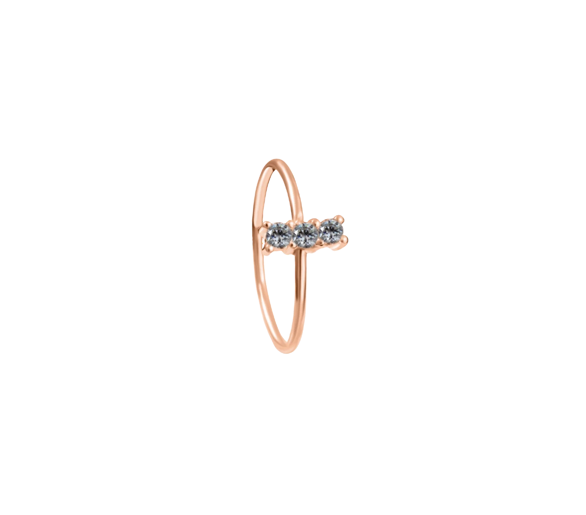 Zirkonia Edelstein Rosegoldring 14K