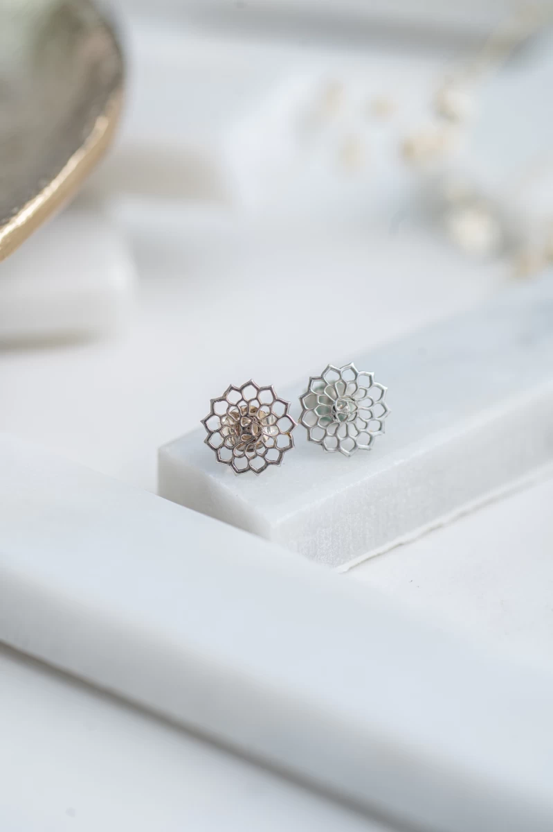 Mandala Silber Ohrringe