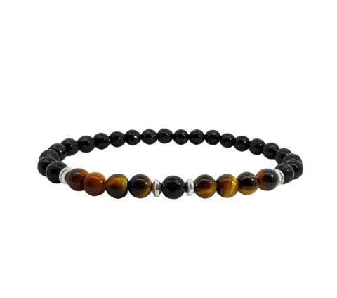 ZILIA Tigers Eye Men 3 Armband Silber 925