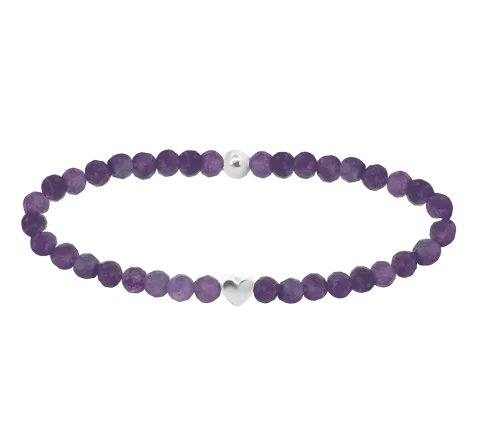 ZILIA Gemstone Amethyst Heart Silber 925 Mineral Armband