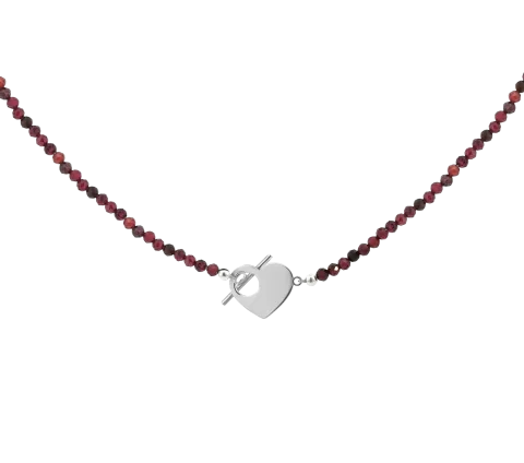 ZILIA Léa Heart Mineral Silber 925 Halskette