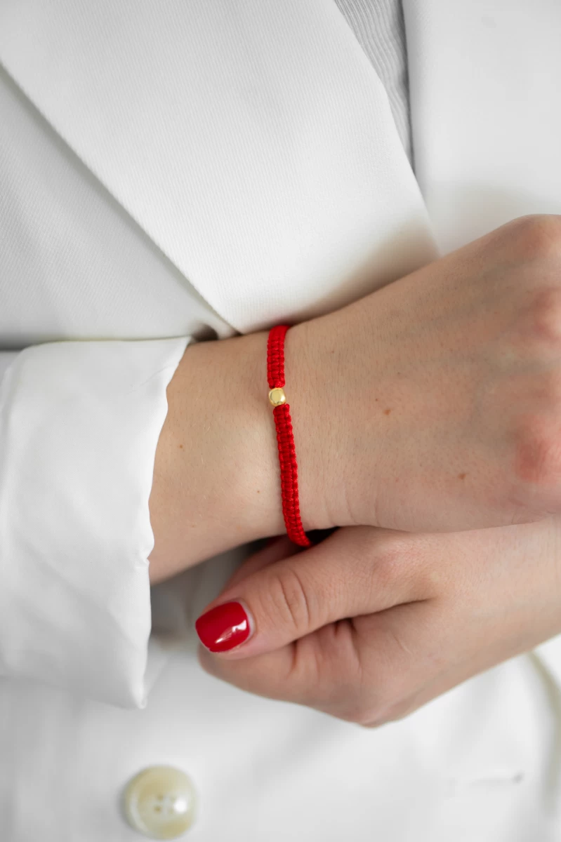 Makramee mit magnetischem Verschluss Gelbgold plattiert Silber 925 Fadenarmband