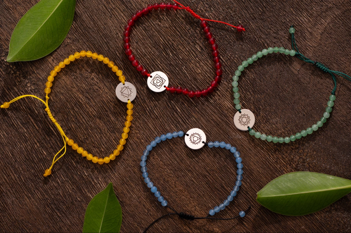 Solarplexus-Chakra Rosegold 585 Makramee-Armband