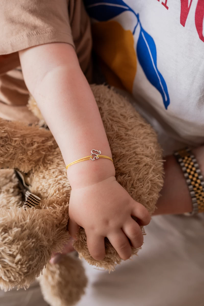 ZILIA Elephant Contour Baby Thread Armband Gold 14K