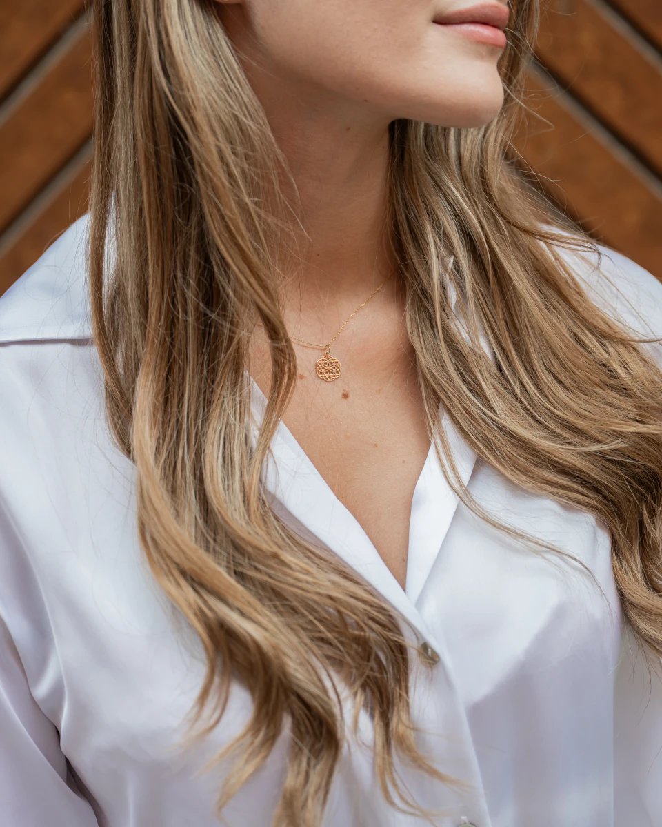 Blume des Lebens Halskette aus 14K Rosegold