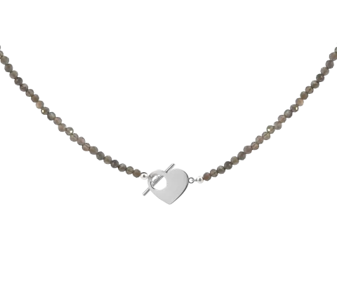 ZILIA Léa Heart Mineral Silber 925 Halskette