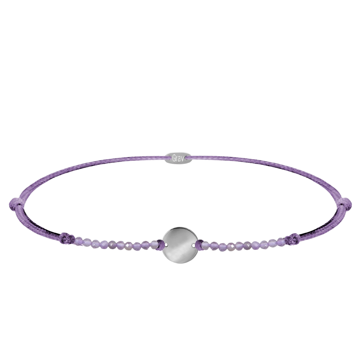 Kreis Violette Edelsteine Silberarmband
