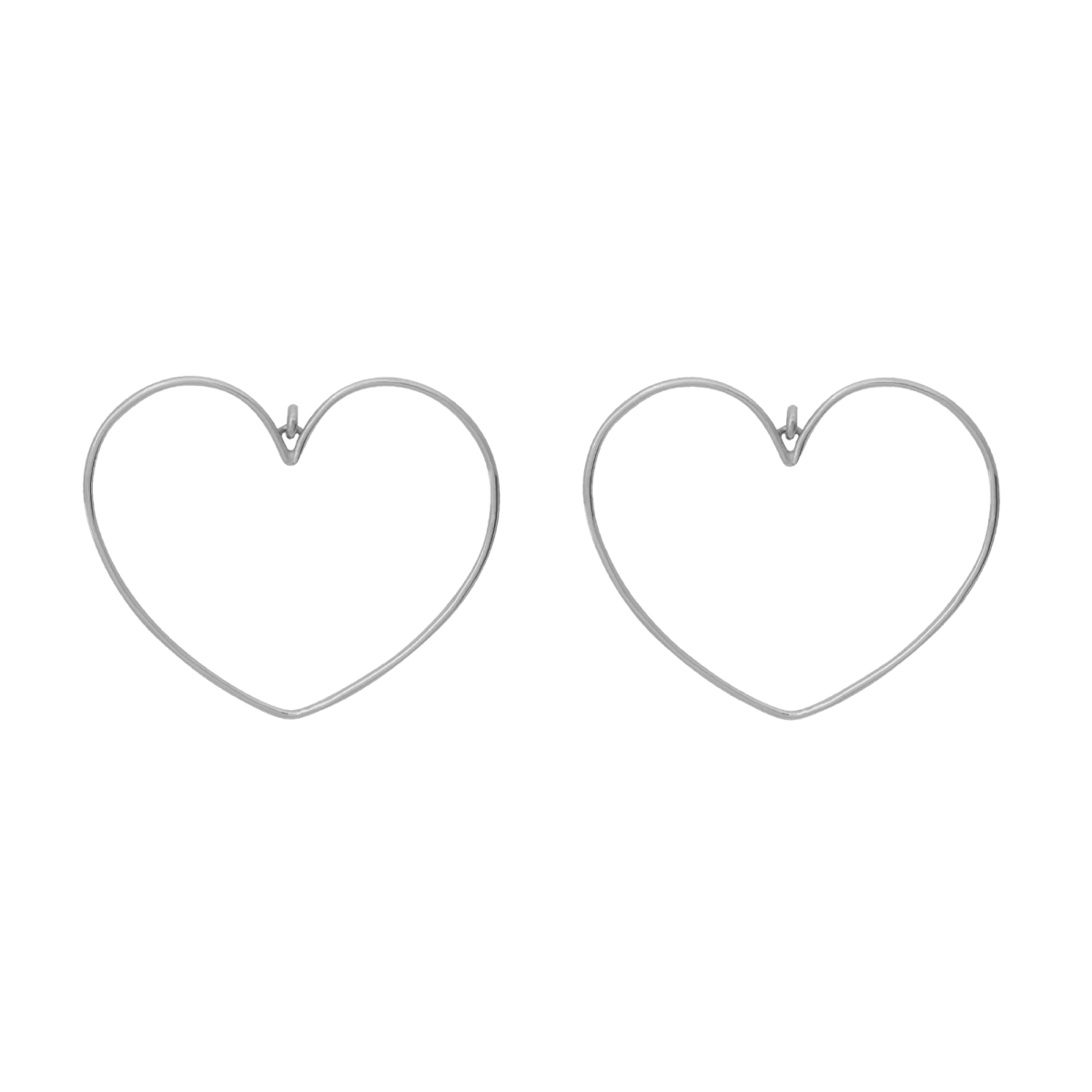 Große Herzsilberohrringe