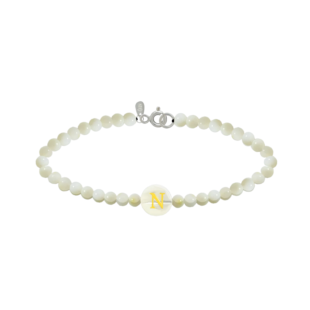Perlmutt Buchstabe Silber 925 Armband