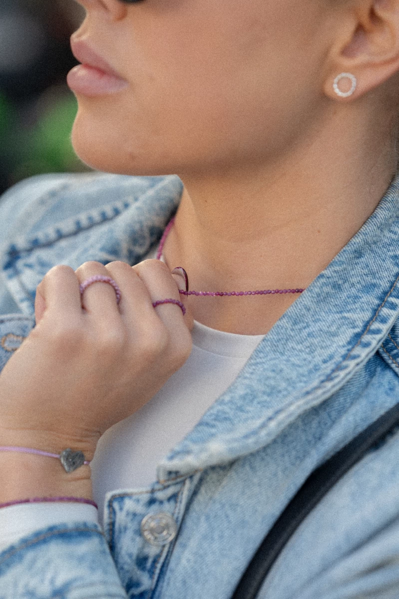 925 Silberkette mit Rubin Eleganter Halsschmuck für Damen