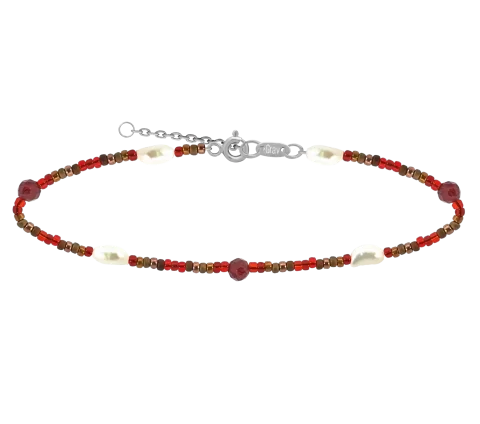 ZILIA Verona Naturperle Garnet Mineral Silber 925 Armband