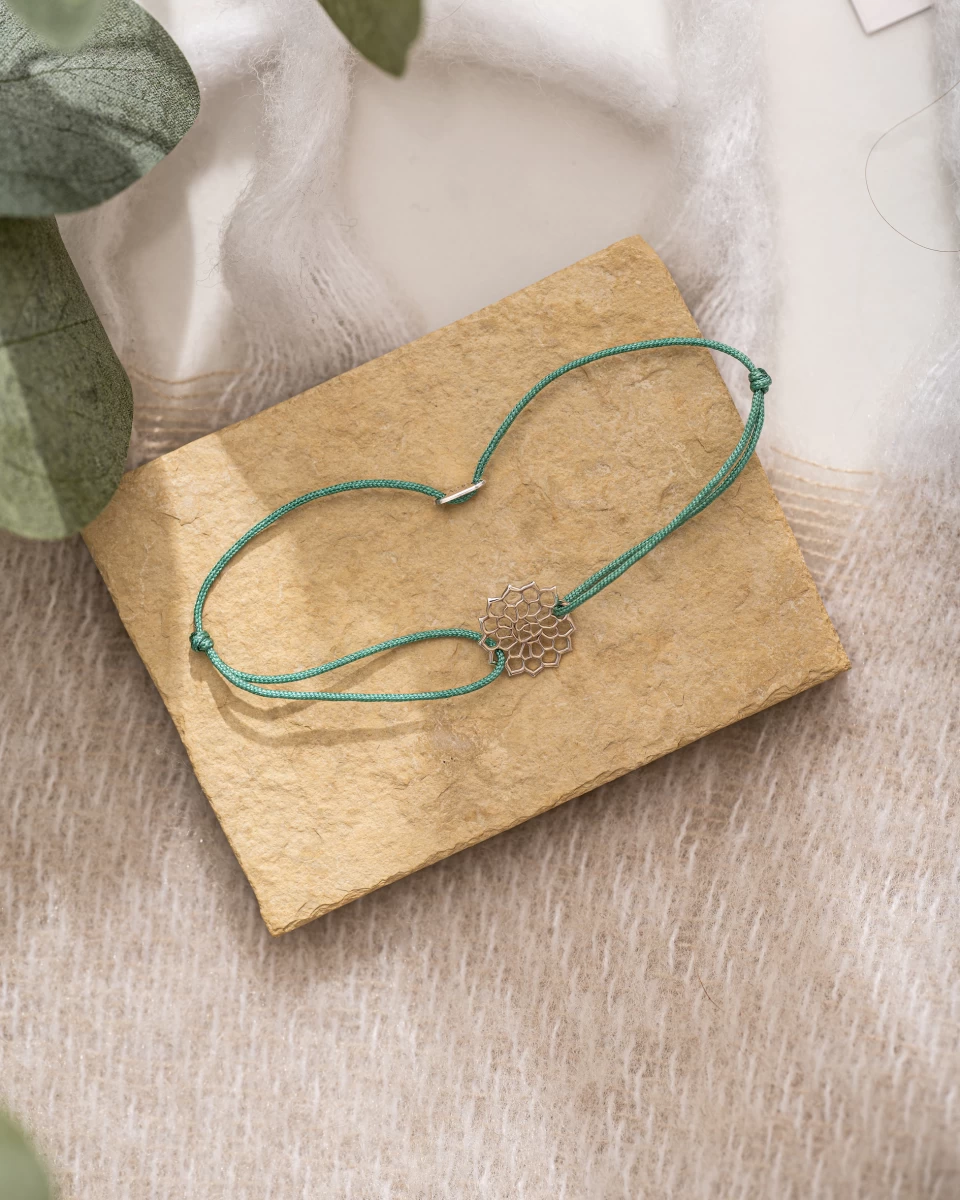 Mandalaperlen Silberarmband