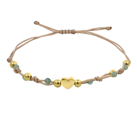 ZILIA Macrame Gold Heart Silber 925 Armband