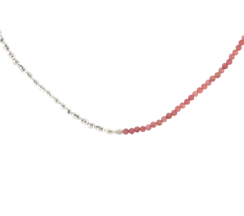 ZILIA Pink Opal Naturperle Silber 925 Halskette