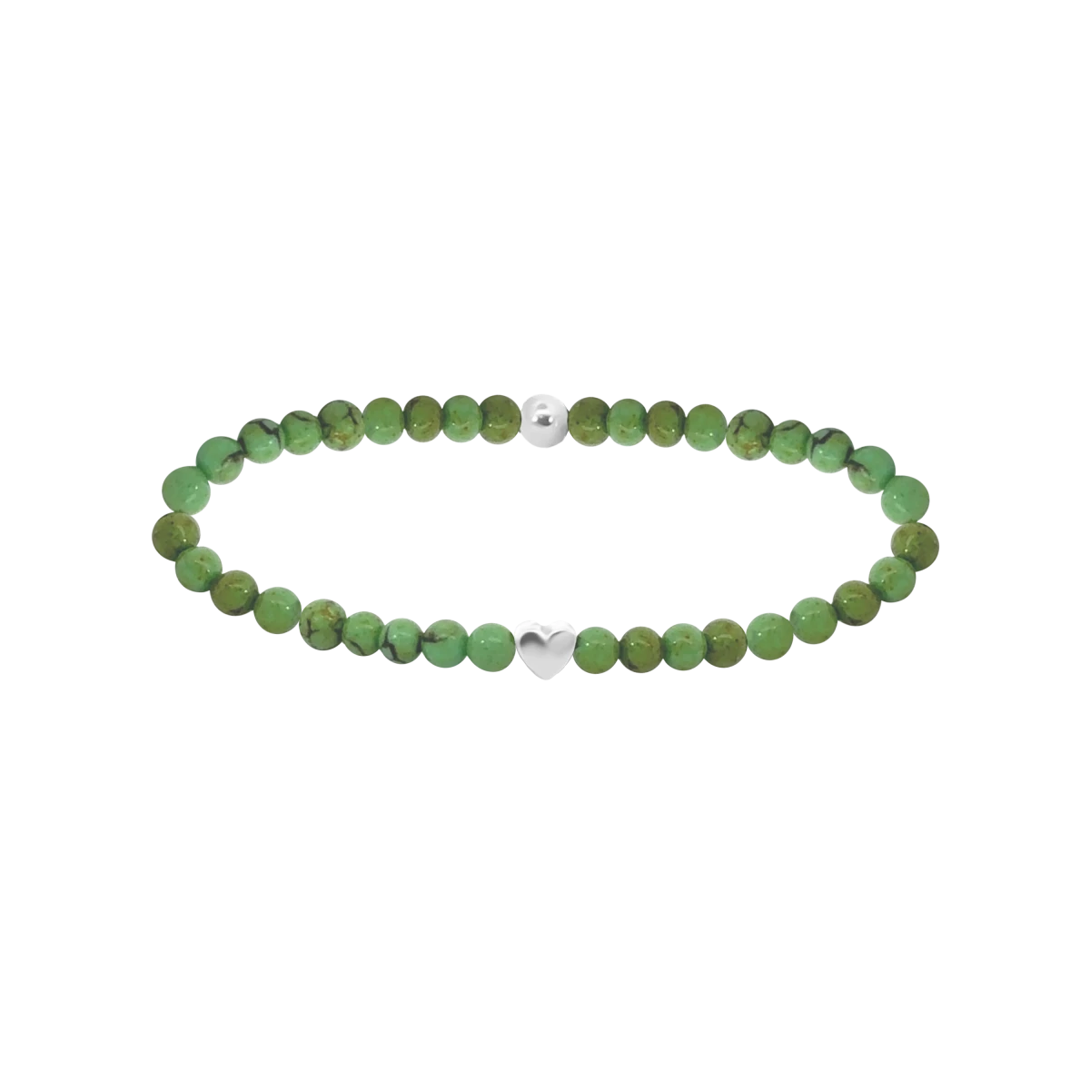 Armband mit kleinem Herz aus Calcit Mineral und Silber 925