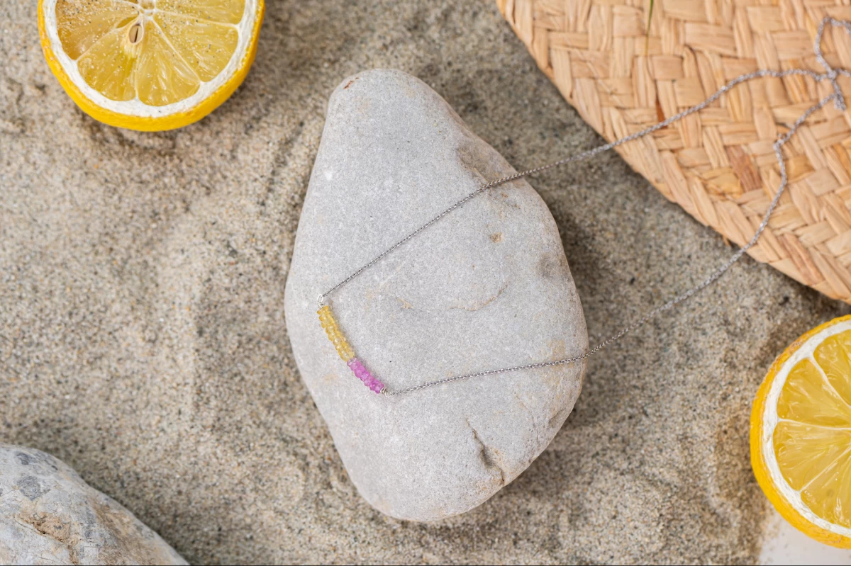 ZILIA Rayfield Sapphire Ruby Halskette Gold 14K