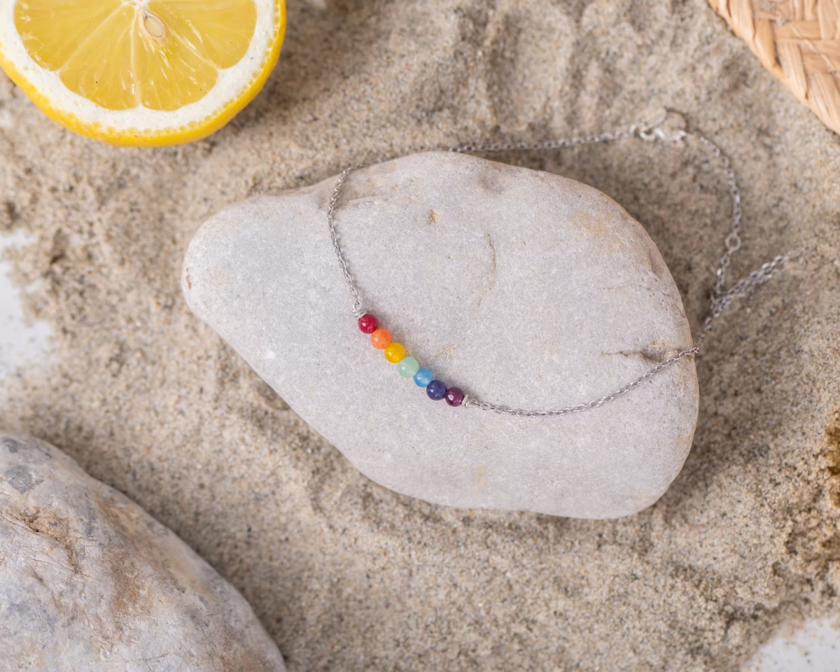 7 Chakra Roségold 585 Armband