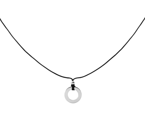 ZILIA Circle Contour Silber 925 Thread Halskette (Engravable)