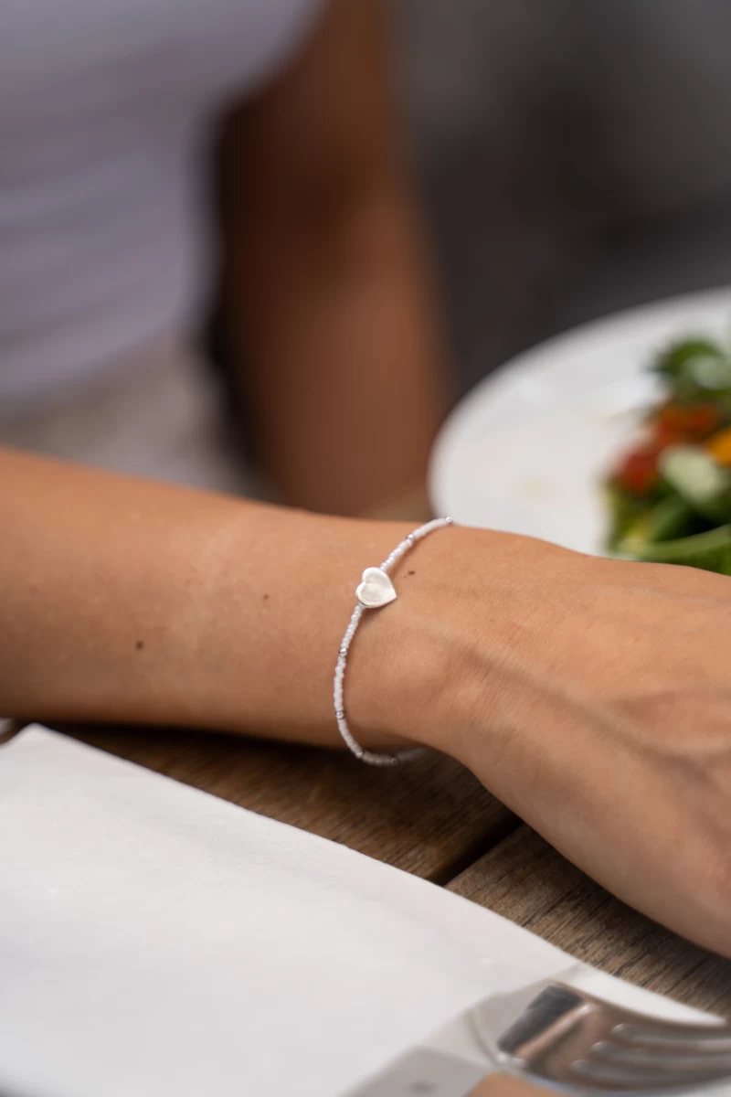 ZILIA Little Pearl With Heart Armband Silber 925