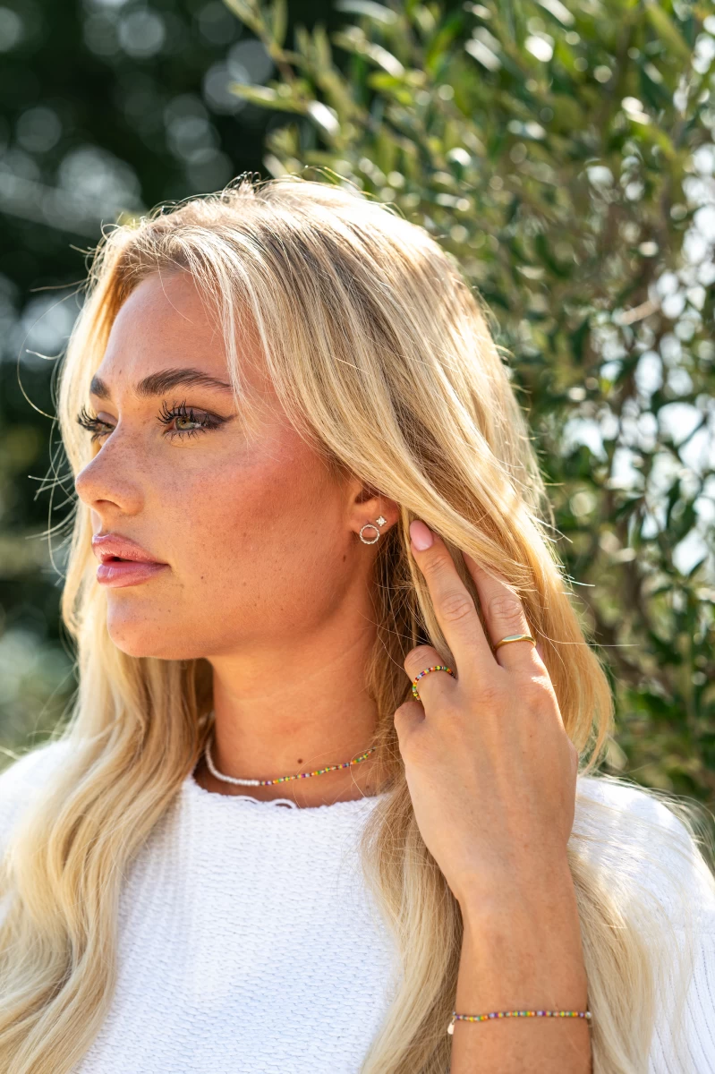 Hübsche silberne Kreisohrringe