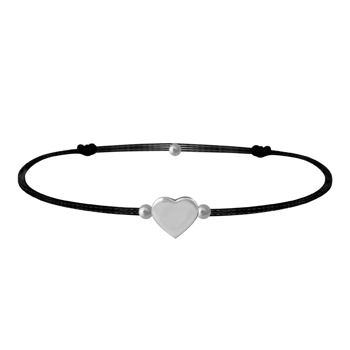 Volles Herz Silber Kordelarmband