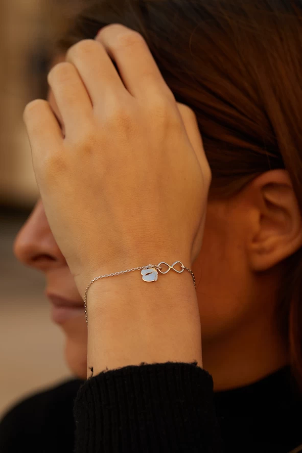 ZILIA Infinity Baby Feet Armband Silber 925