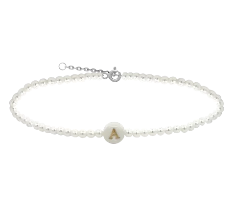 ZILIA Pearl Letter Abc Armband Silber 925