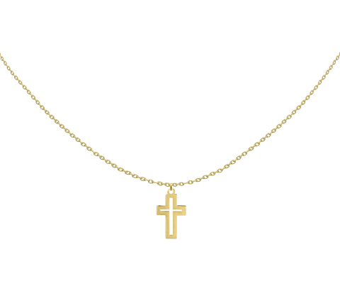 ZILIA Cross Contour Gold 14K Necklace