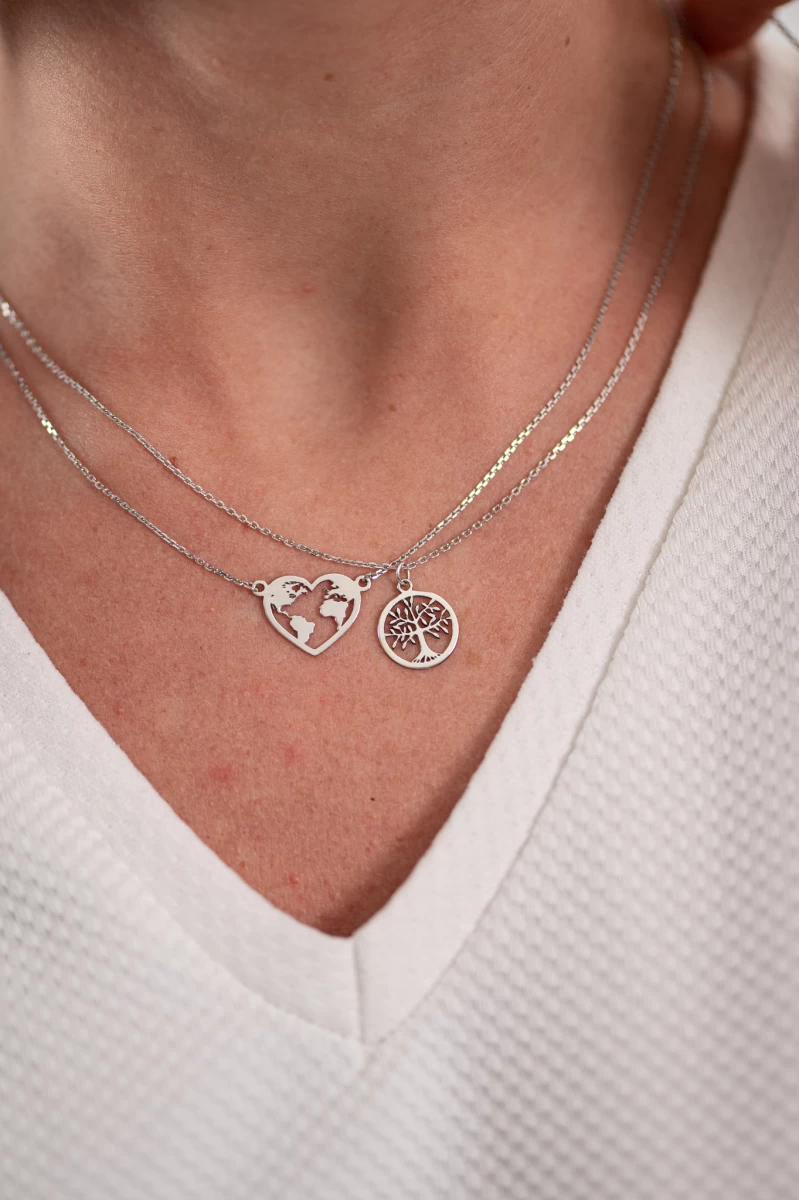 Baum des Lebens Weißgoldhalskette