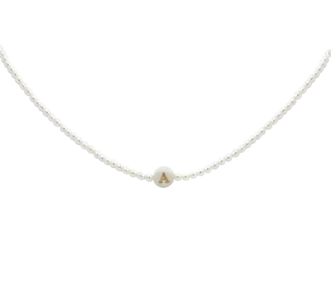 ZILIA Pearl Letter Abc Halskette Silber 925