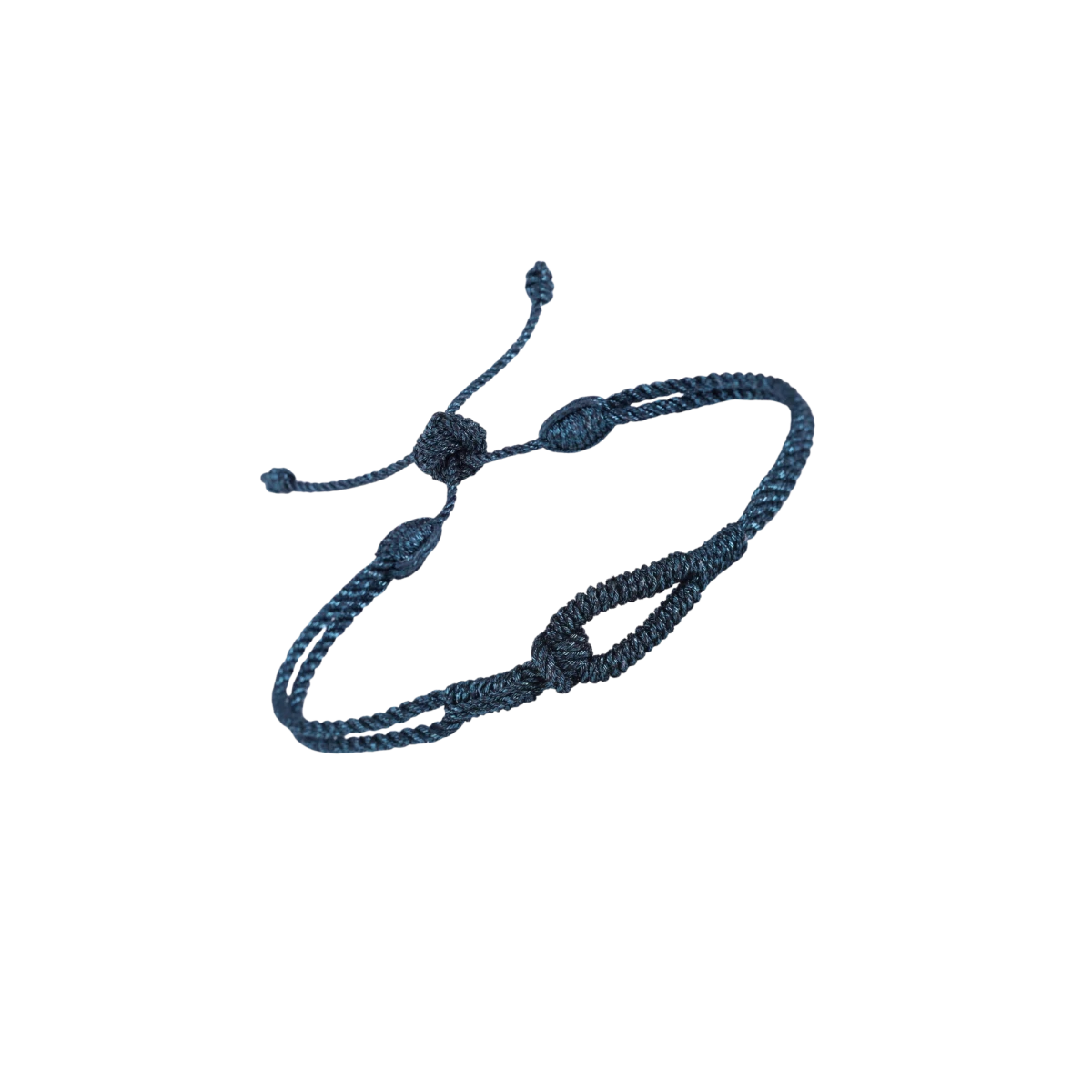 Traditional Arabic Gold Threads Men Bracelet Petrol Blue Color